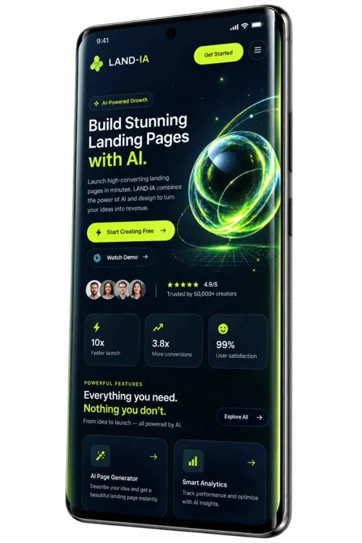 Landing futurista para tecnologia